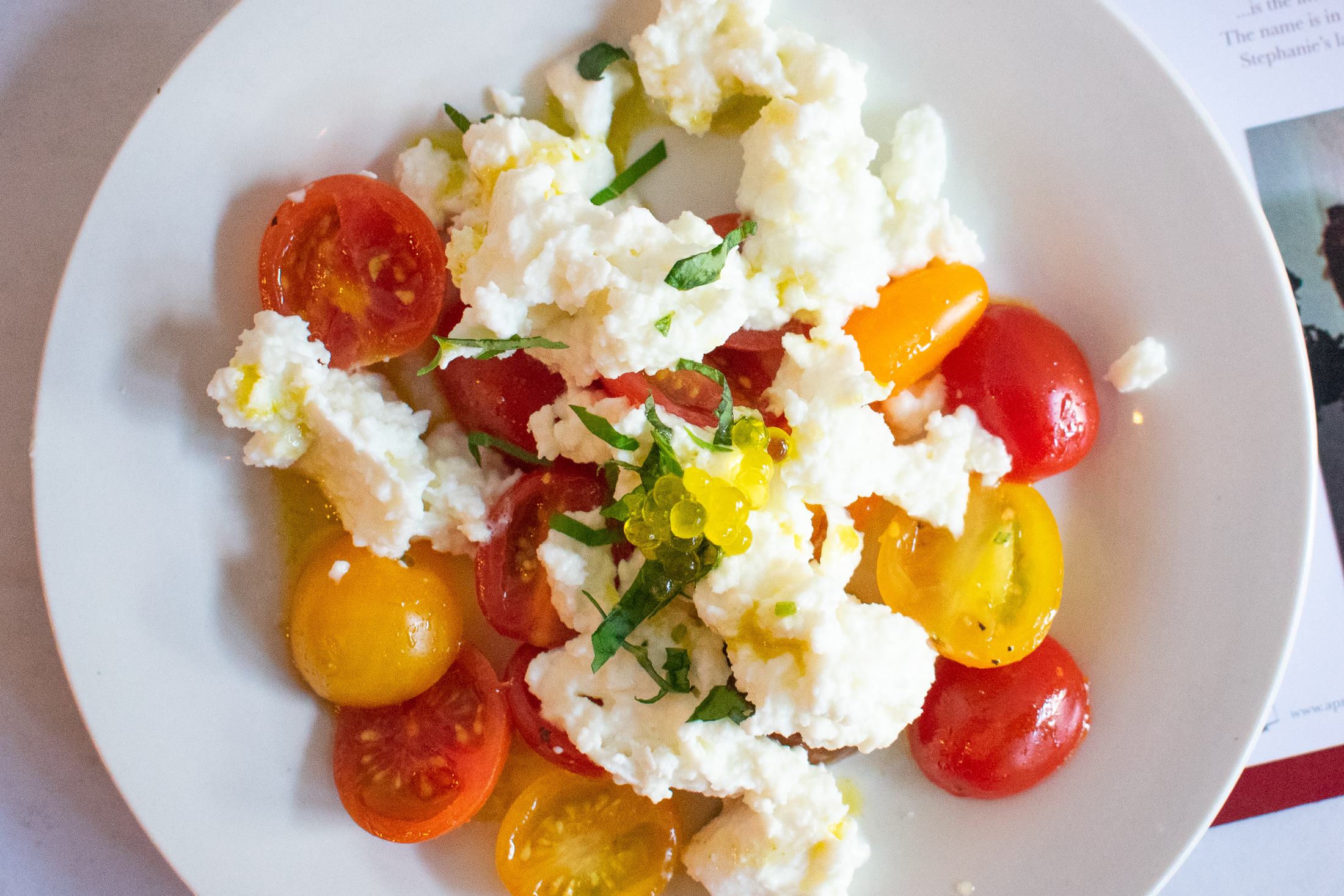 Caprese at A Presto Italian Foods' Pop-up Dinner Event | Washington, DC Event Photographer